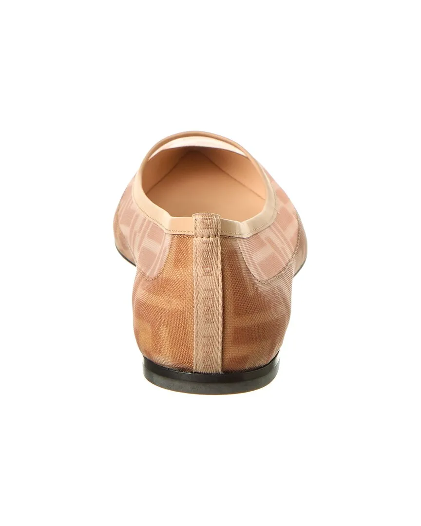 FENDI Colibri Mesh & Leather Ballerina Flat