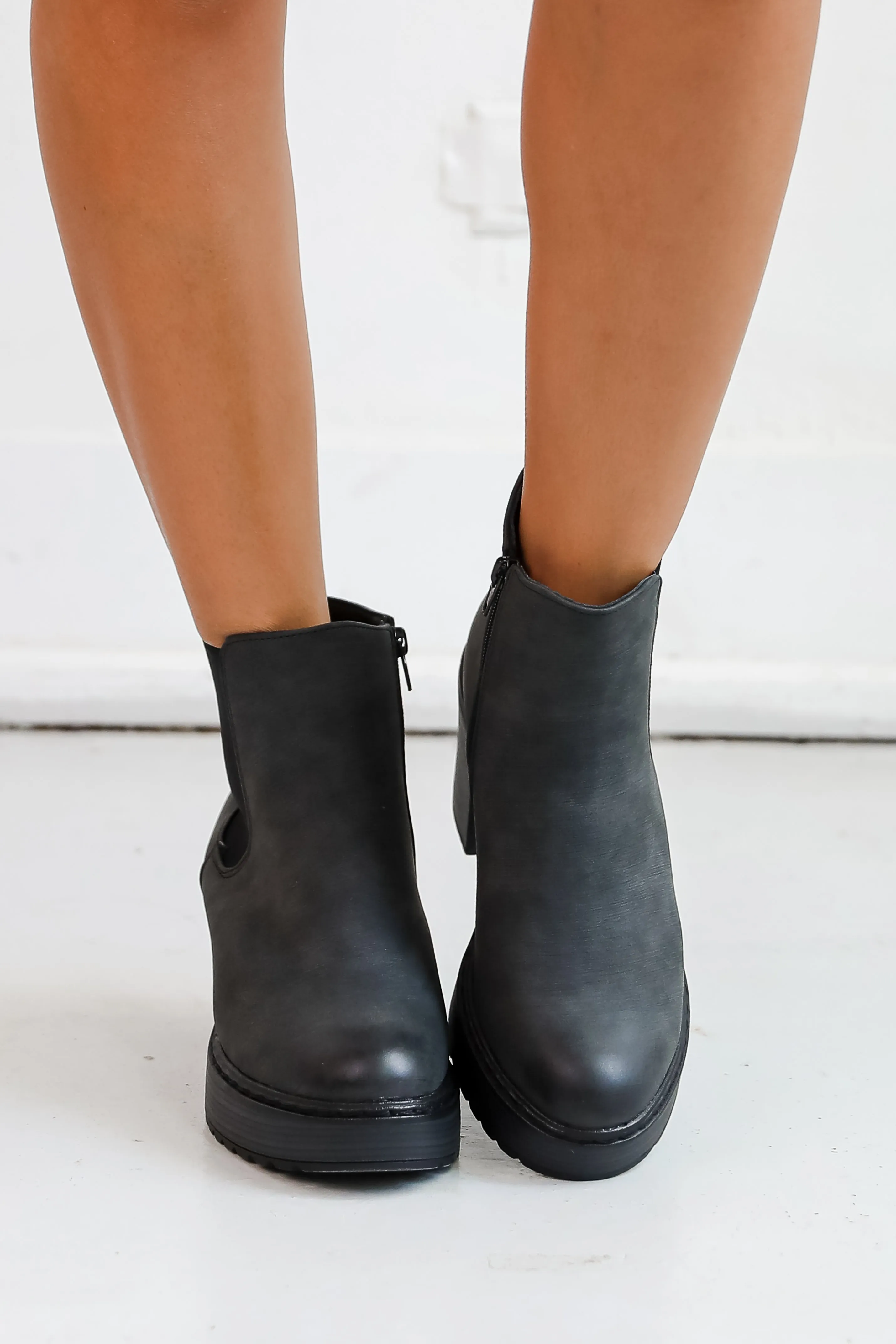 FINAL SALE - Now Is The Time Black Platform Booties