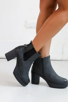 FINAL SALE - Now Is The Time Black Platform Booties