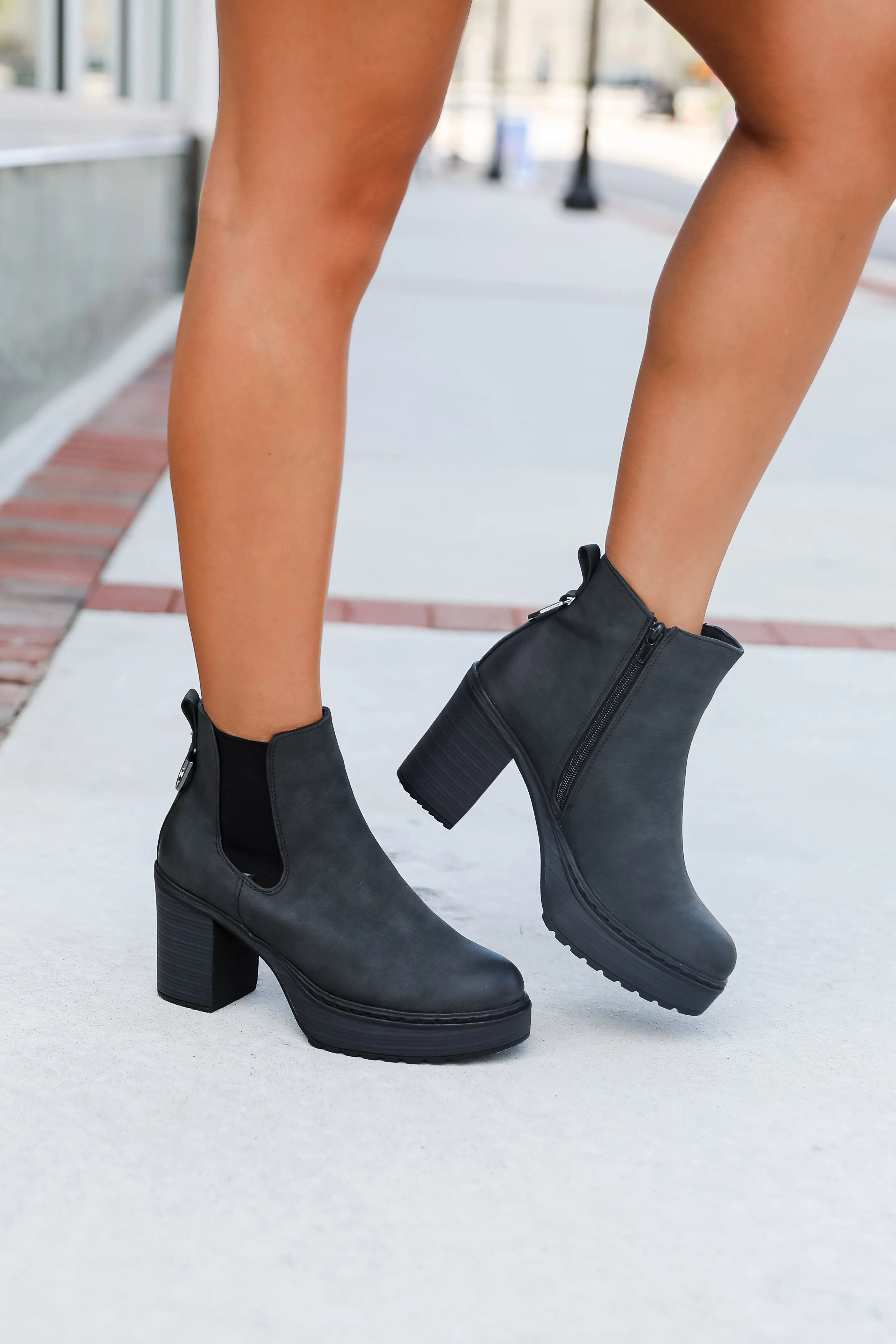FINAL SALE - Now Is The Time Black Platform Booties