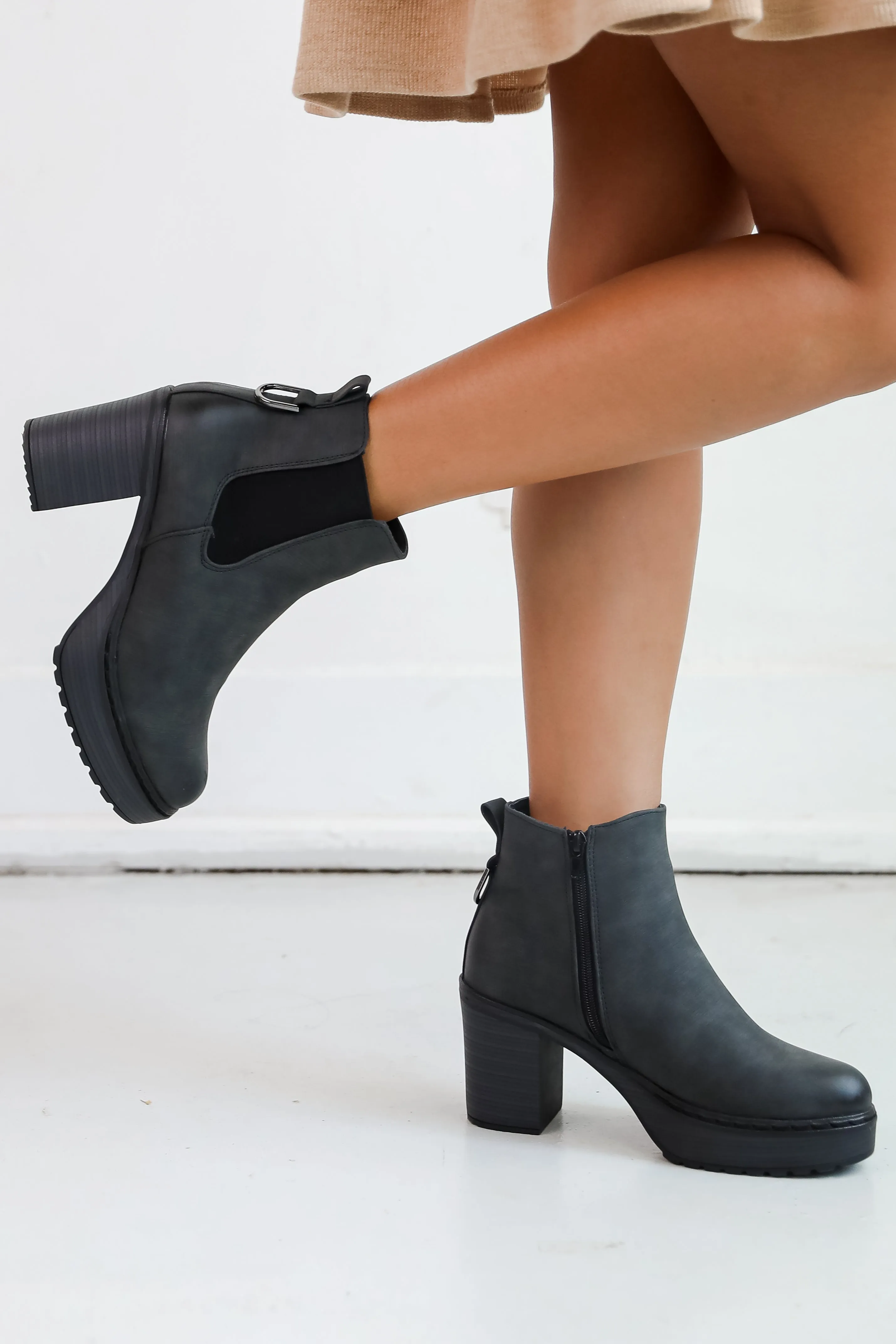 FINAL SALE - Now Is The Time Black Platform Booties