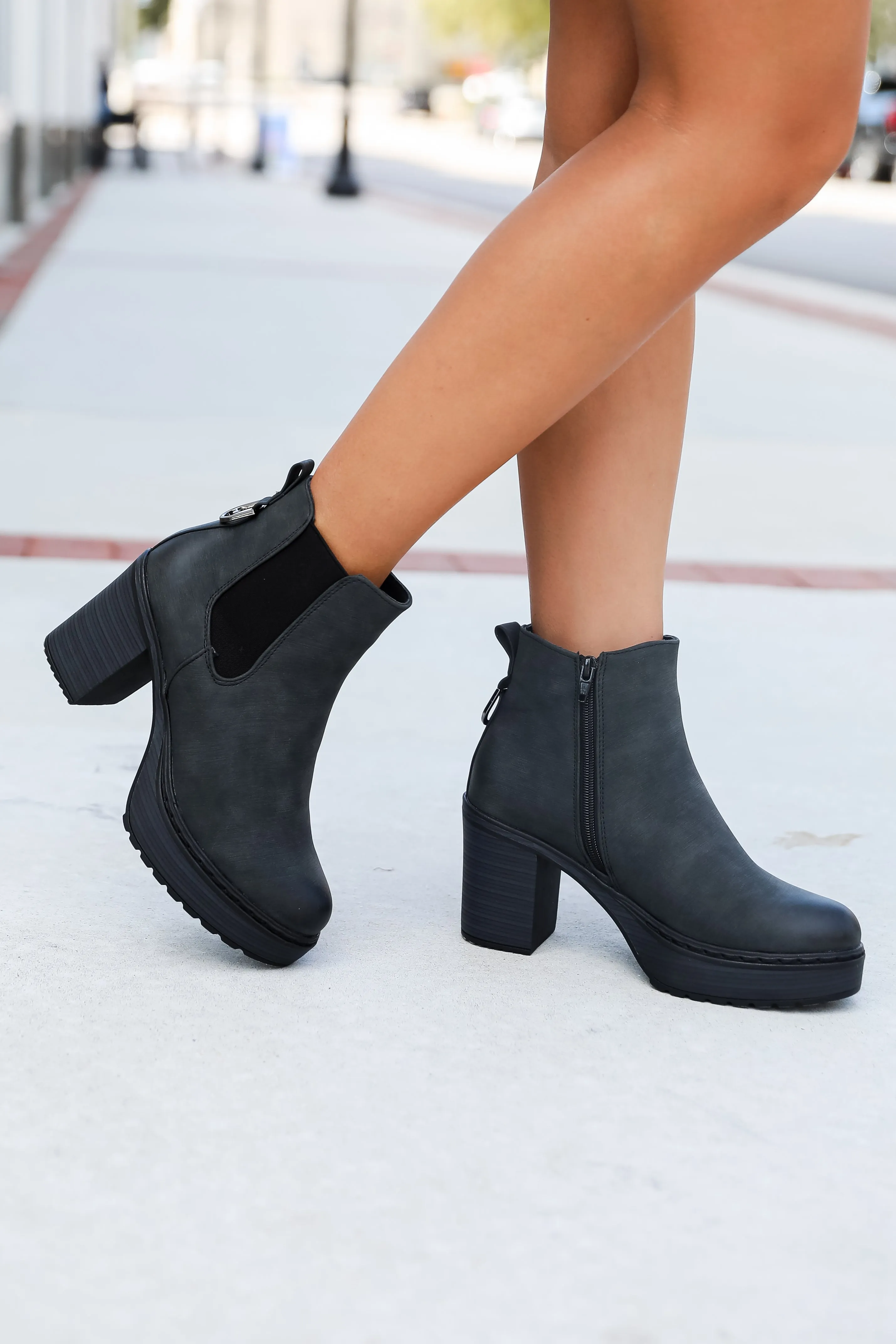FINAL SALE - Now Is The Time Black Platform Booties
