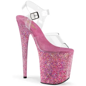 FLAMINGO-808CF Pink Confetti Platform Exotic Dancer Shoes