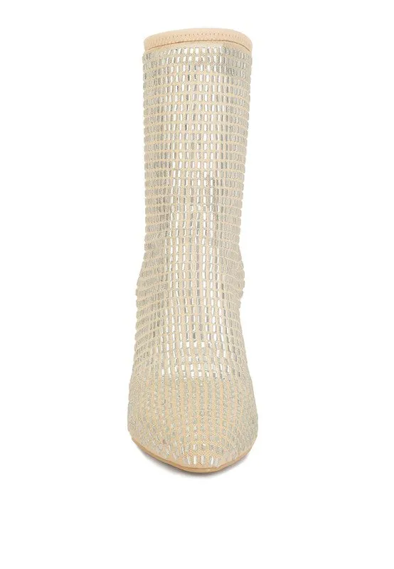 Fortunate Rhinestones Embellished Bling Out Boots