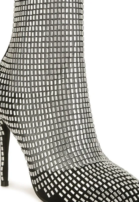 Fortunate Rhinestones Embellished Bling Out Boots