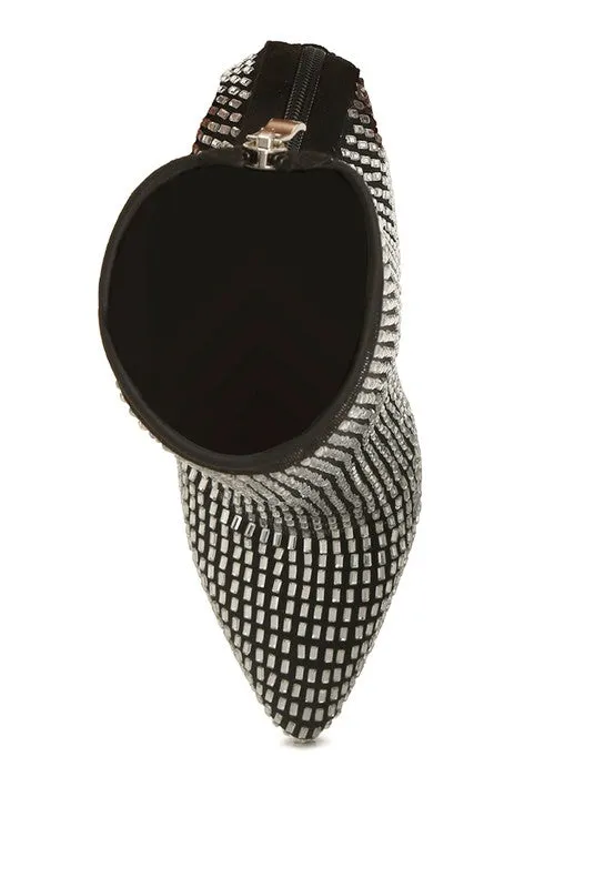 Fortunate Rhinestones Embellished Bling Out Boots