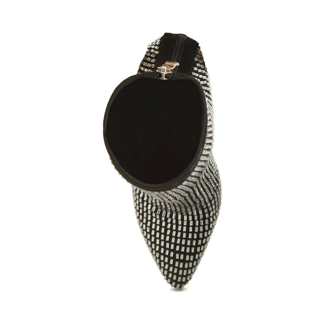 Fortunate Rhinestones Embellished Mesh Boots