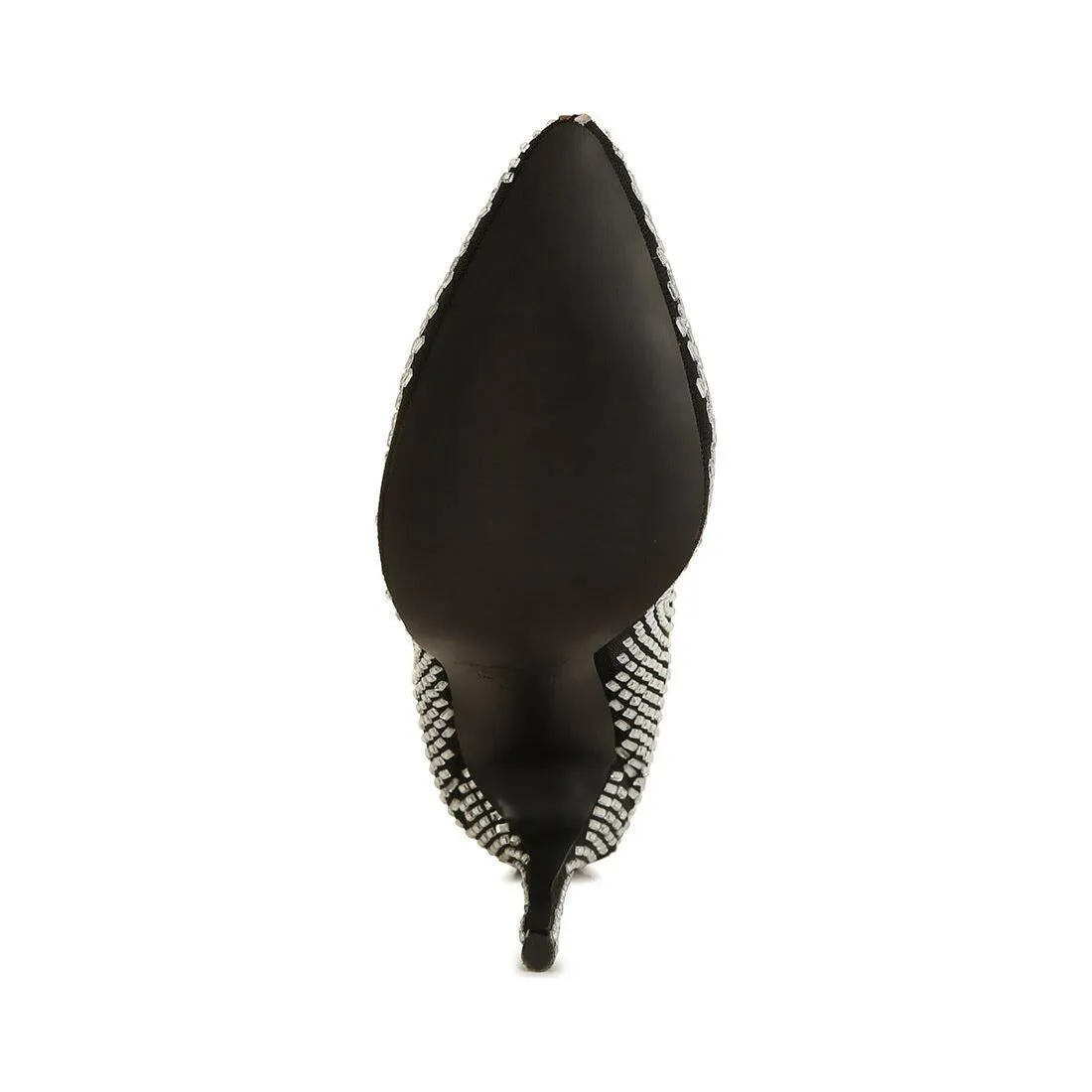 Fortunate Rhinestones Embellished Mesh Boots