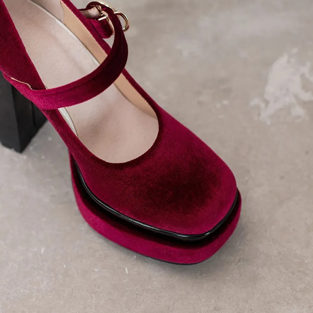 Funki Buys | Shoes | Women's Luxury Velour Mary Jane Pumps