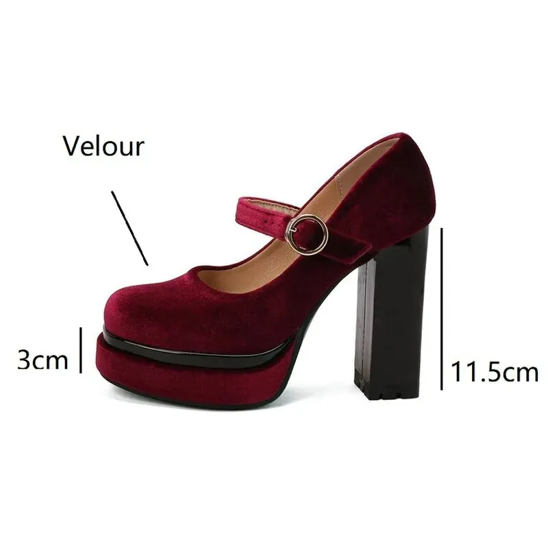 Funki Buys | Shoes | Women's Luxury Velour Mary Jane Pumps