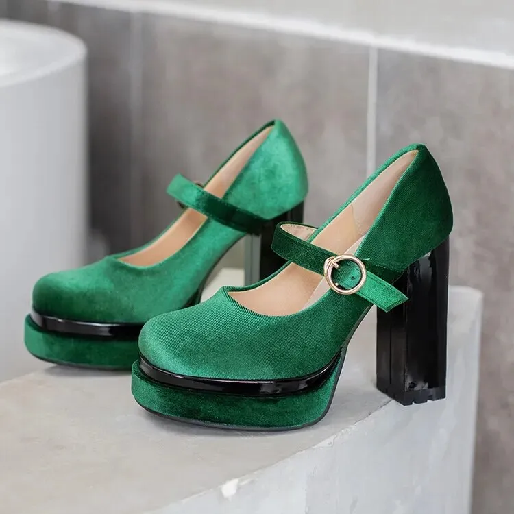 Funki Buys | Shoes | Women's Luxury Velour Mary Jane Pumps