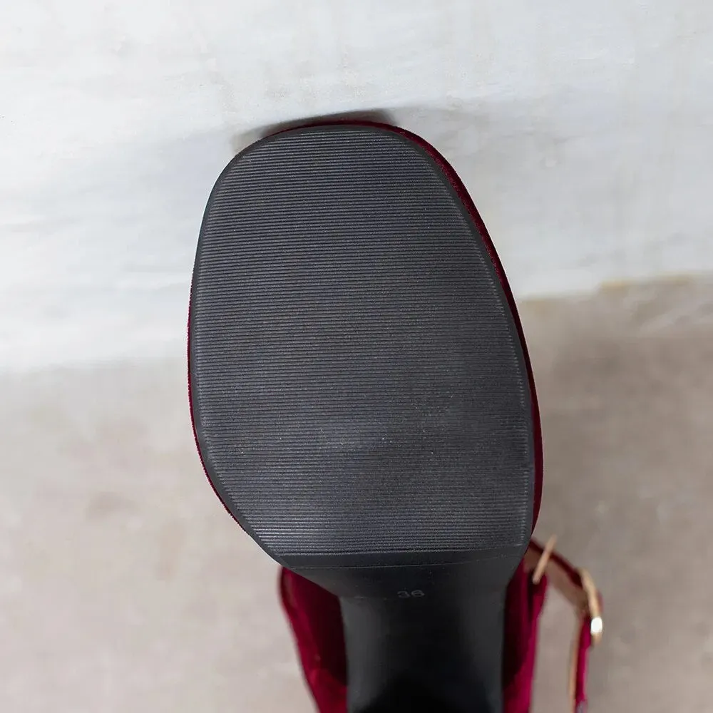 Funki Buys | Shoes | Women's Luxury Velour Mary Jane Pumps