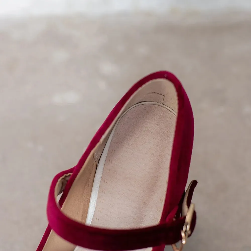 Funki Buys | Shoes | Women's Luxury Velour Mary Jane Pumps