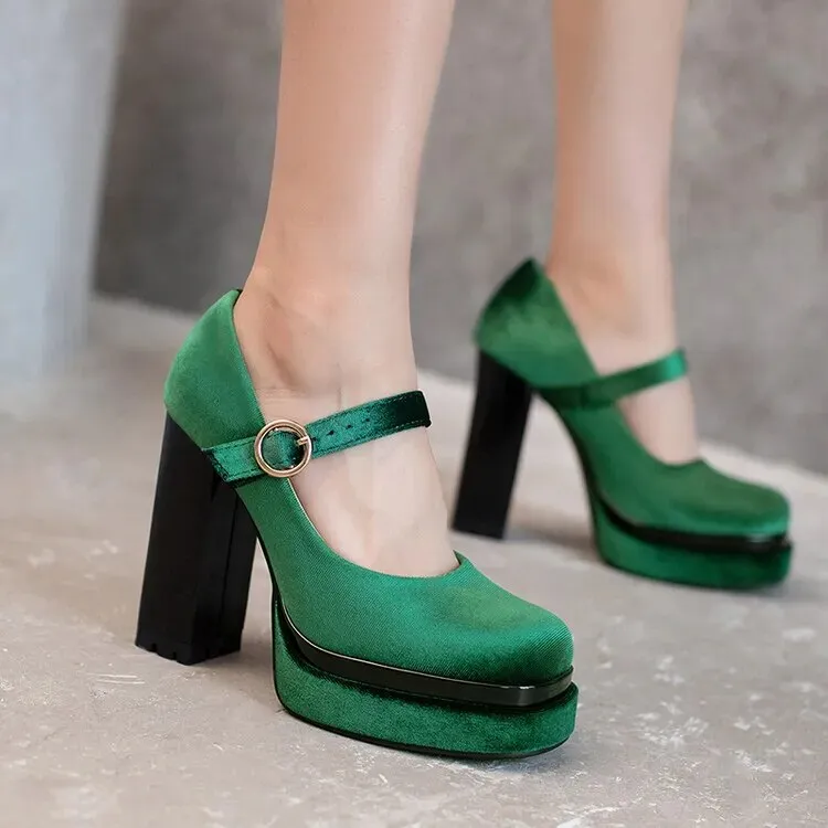 Funki Buys | Shoes | Women's Luxury Velour Mary Jane Pumps