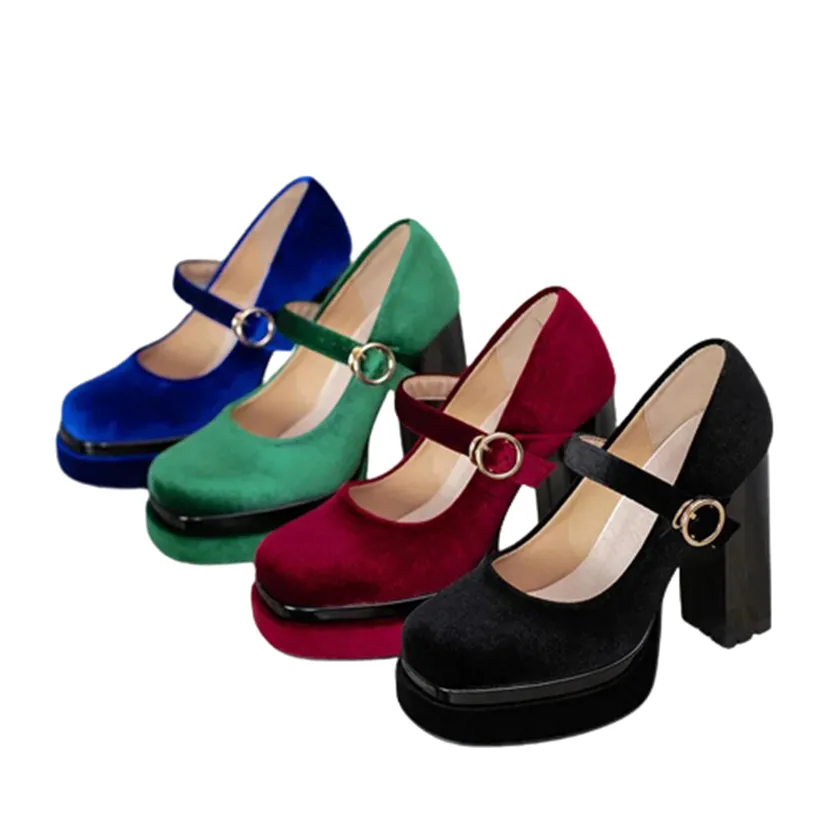 Funki Buys | Shoes | Women's Luxury Velour Mary Jane Pumps