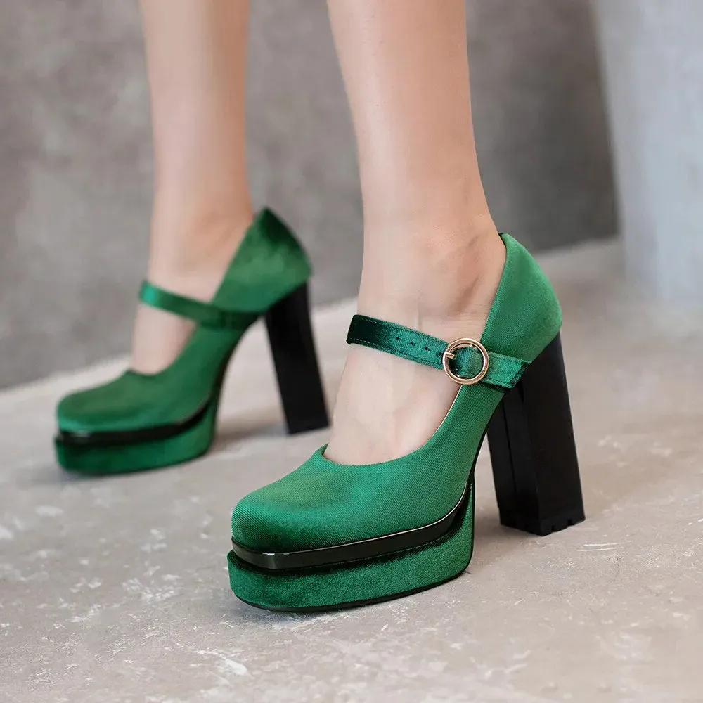 Funki Buys | Shoes | Women's Luxury Velour Mary Jane Pumps