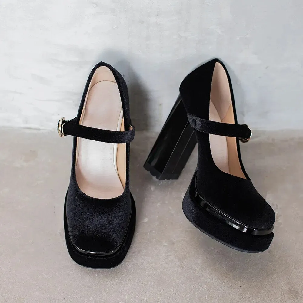 Funki Buys | Shoes | Women's Luxury Velour Mary Jane Pumps