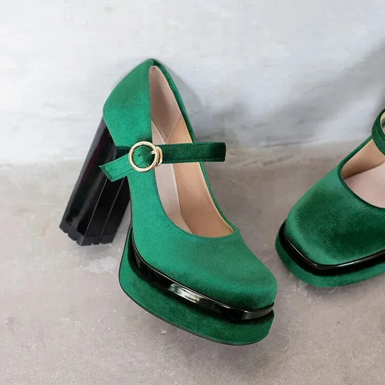 Funki Buys | Shoes | Women's Luxury Velour Mary Jane Pumps