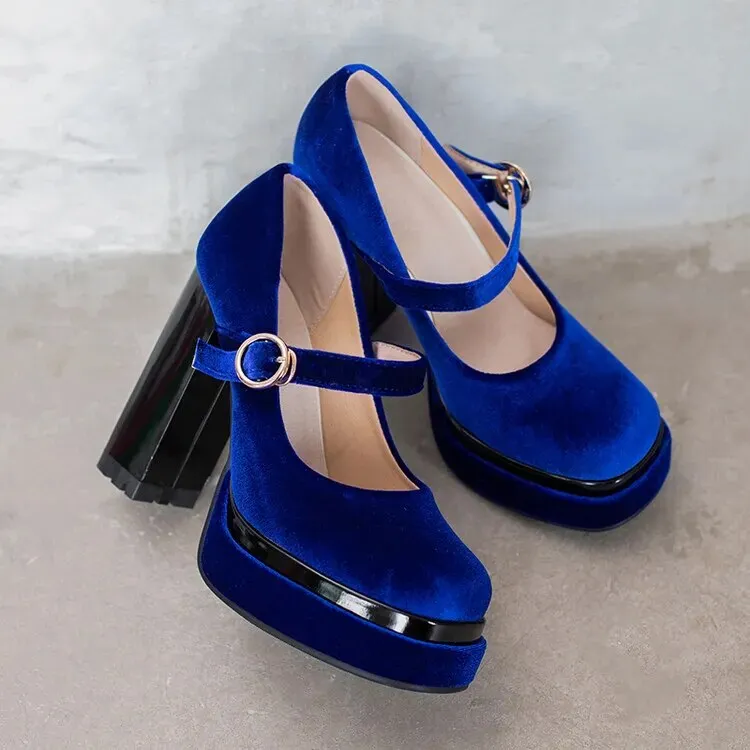 Funki Buys | Shoes | Women's Luxury Velour Mary Jane Pumps