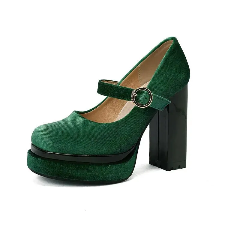 Funki Buys | Shoes | Women's Luxury Velour Mary Jane Pumps