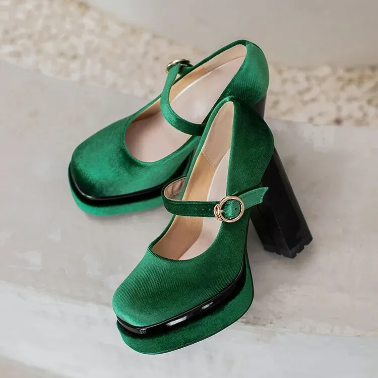 Funki Buys | Shoes | Women's Luxury Velour Mary Jane Pumps