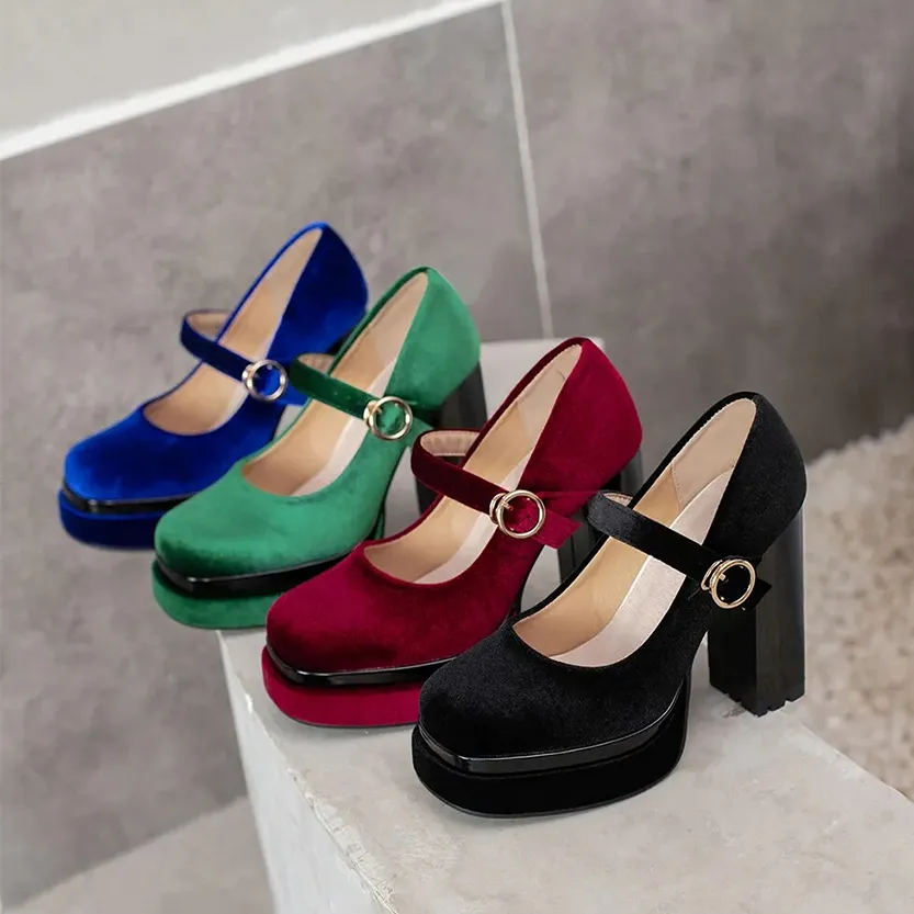 Funki Buys | Shoes | Women's Luxury Velour Mary Jane Pumps