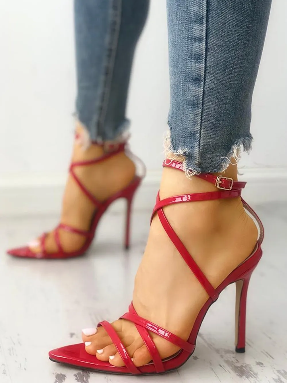 GF Pointed Toe Cross Stilettos