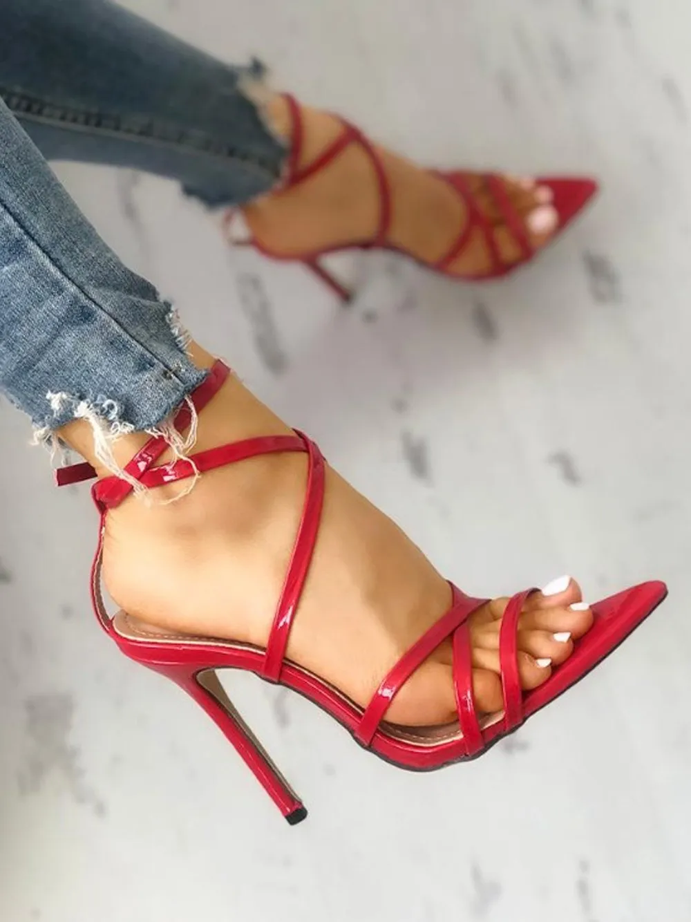 GF Pointed Toe Cross Stilettos