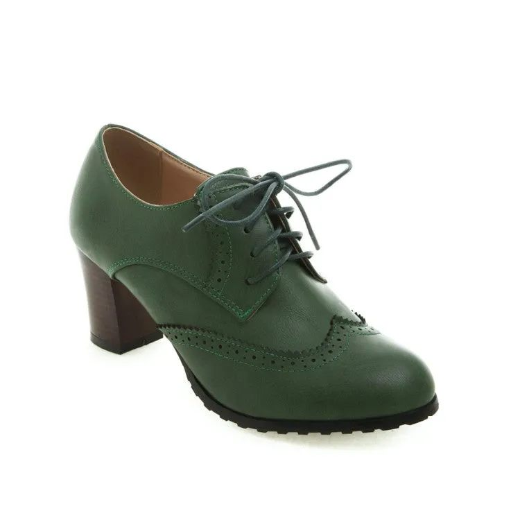 Girls's Lace Up Chunky Heel Shoes