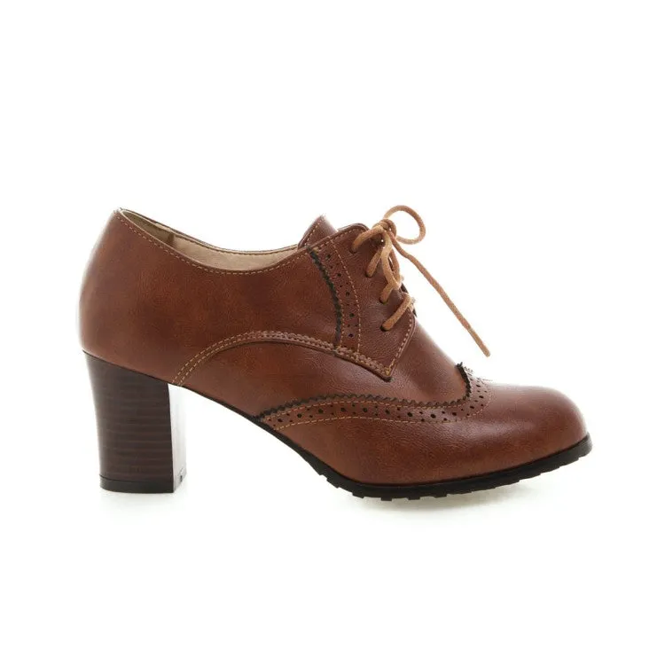 Girls's Lace Up Chunky Heel Shoes