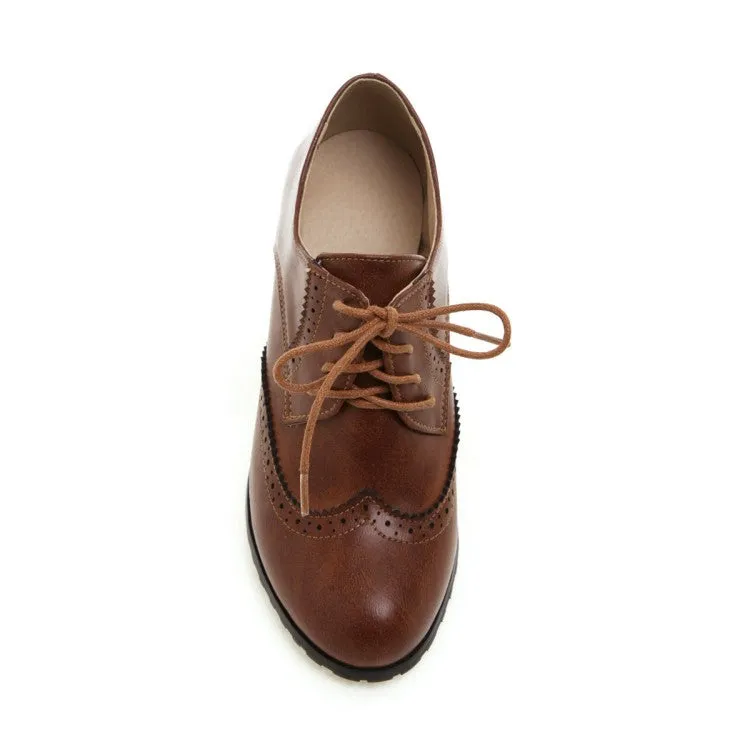 Girls's Lace Up Chunky Heel Shoes