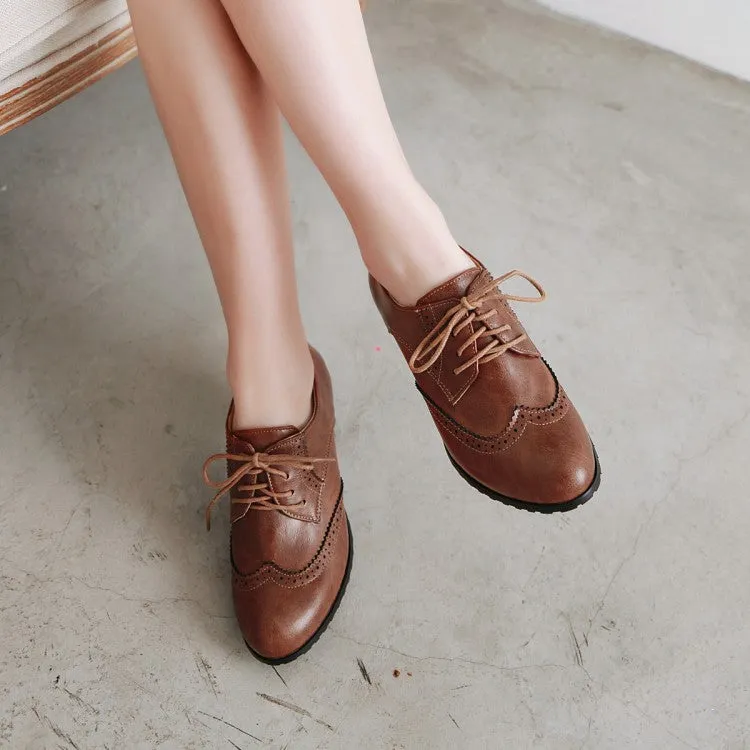 Girls's Lace Up Chunky Heel Shoes
