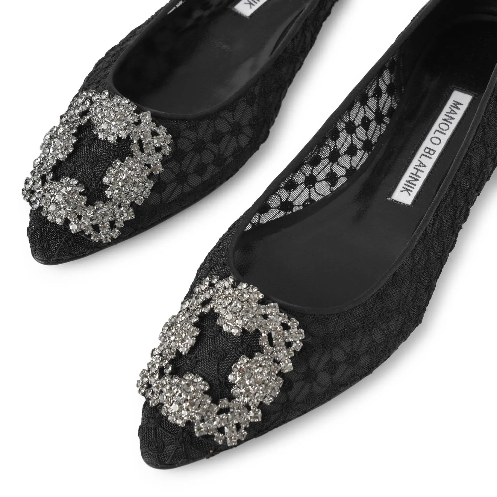 Hangisi flat black lace ballerinas