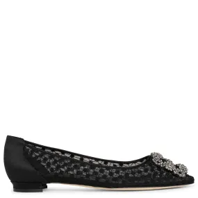 Hangisi flat black lace ballerinas