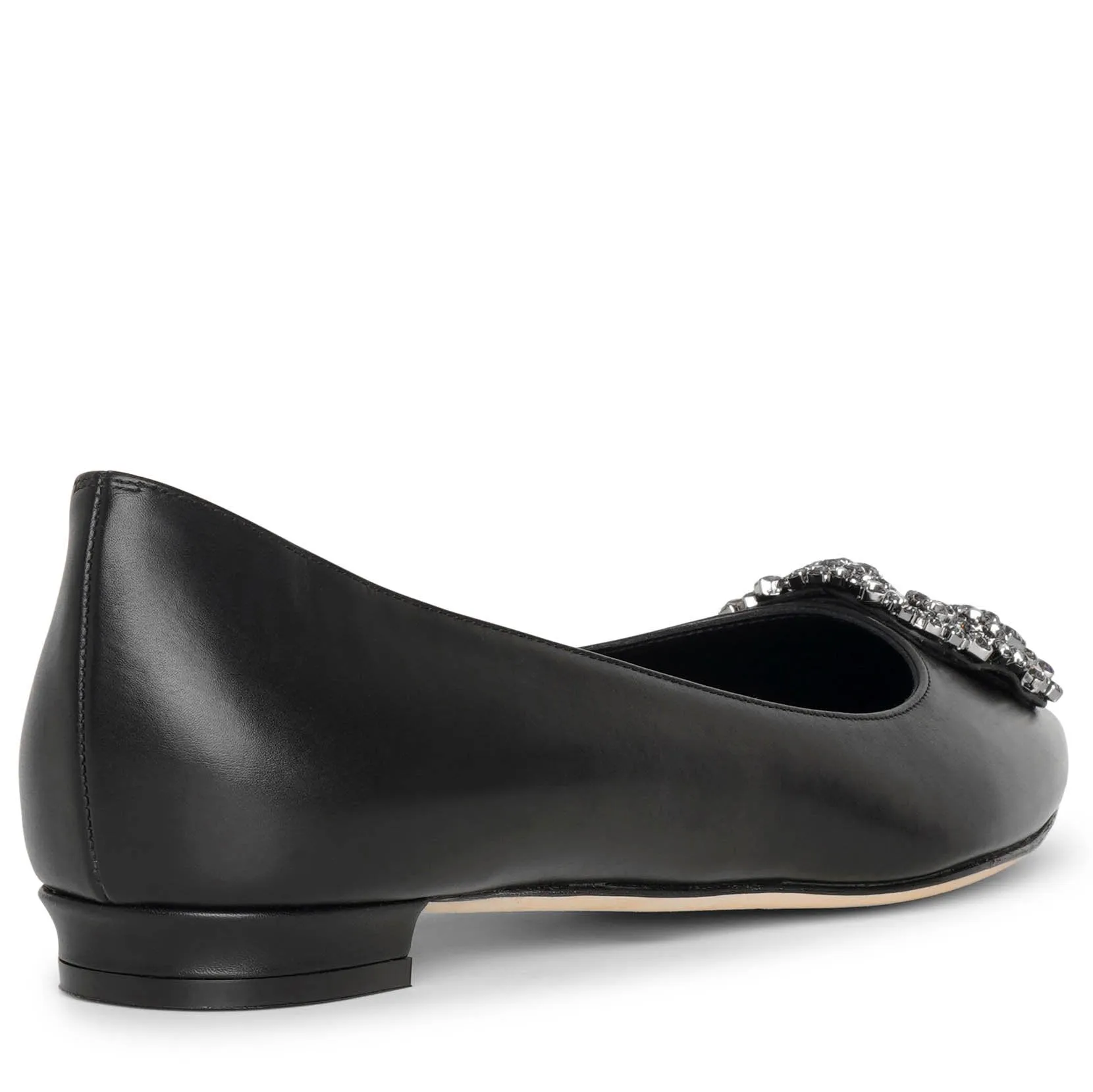 Hangisi flat black leather ballerinas
