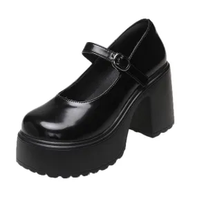 Hnzxzm Fashion White Platform Pumps for Women Super High Heels Buckle Strap Mary Jane Shoes Woman Goth Thick Heeled Party Shoes Ladies