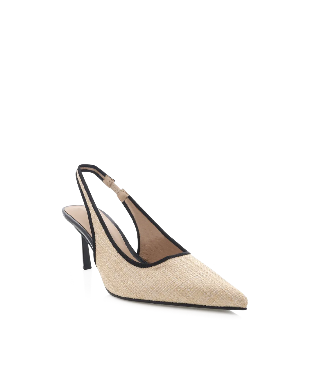 IVIE - NATURAL RAFFIA-BLACK