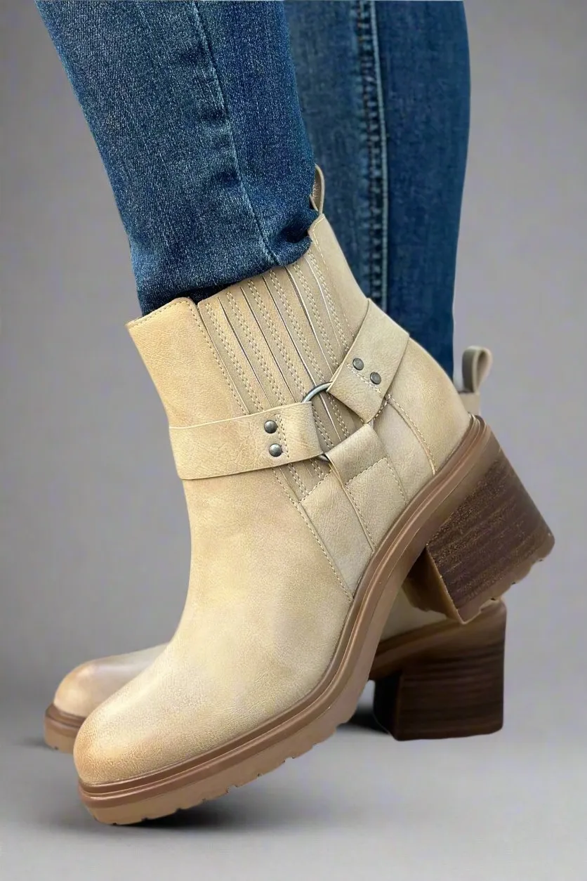 Jayden Motorcycle Booties - Khaki
