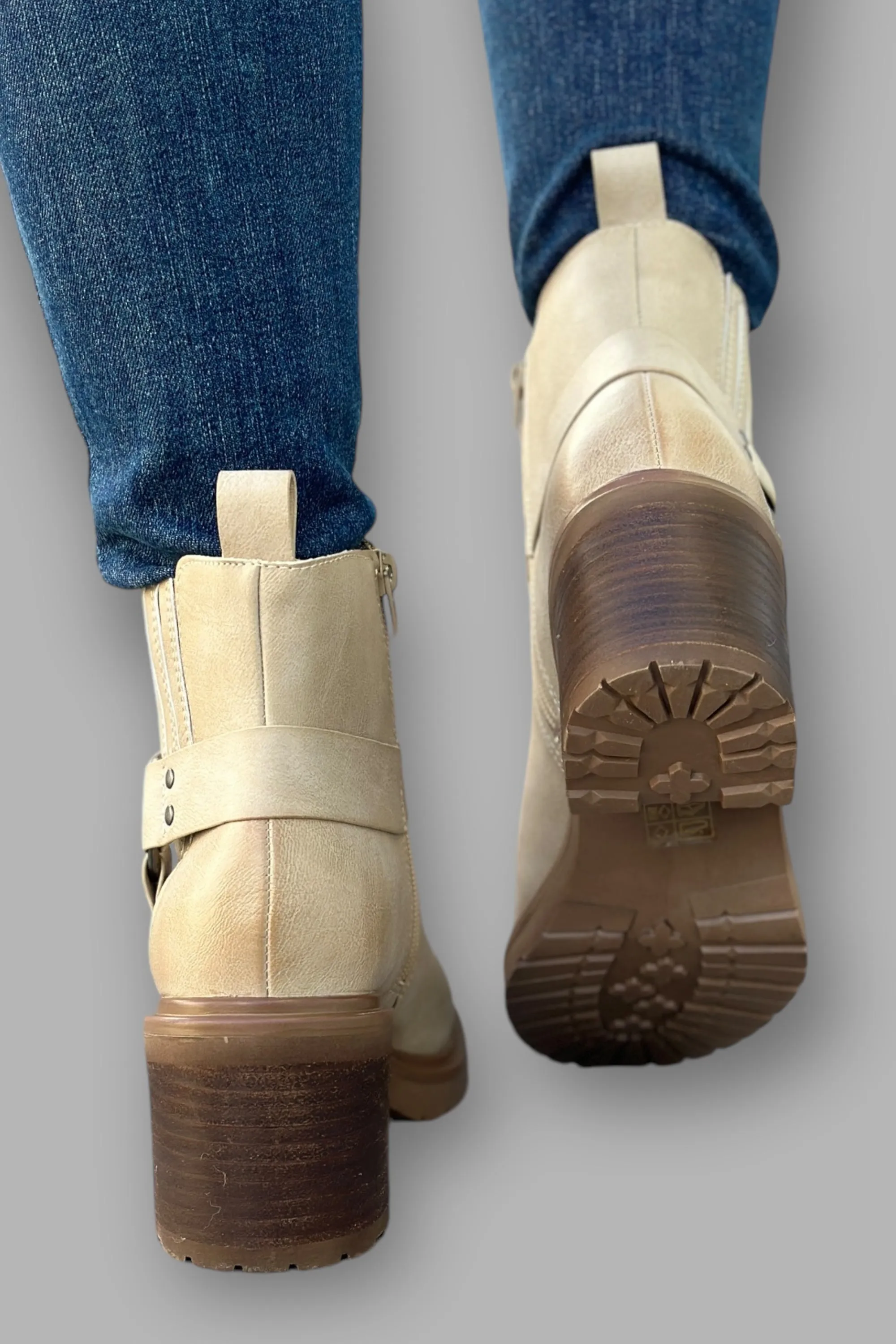 Jayden Motorcycle Booties - Khaki