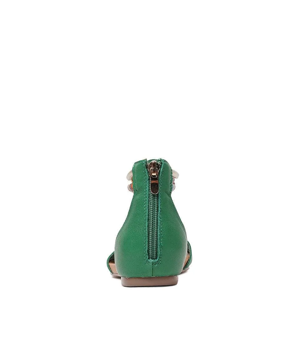 Jazmin Emerald Leather Sandals
