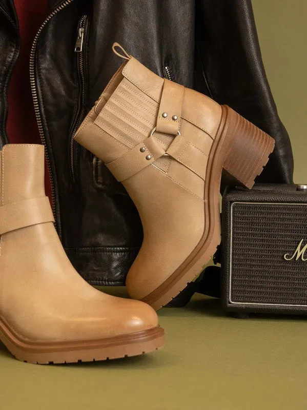 Khaki The Jayden - Motorcycle Booties