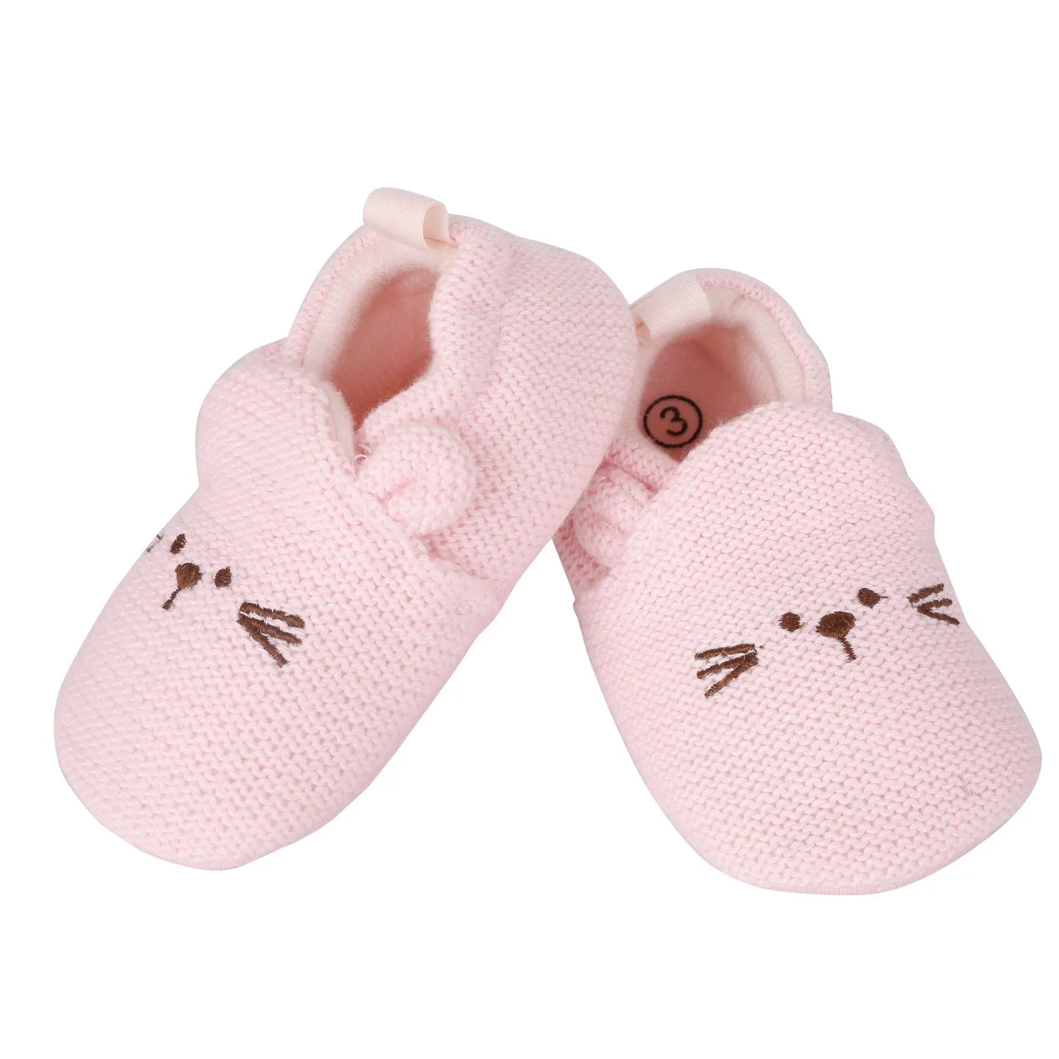 Knitted Pink Casual Booties