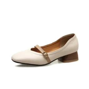 Ladies Shallow Toe Woman's Chunky Heels Pumps