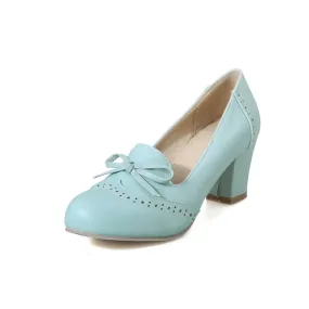 Ladies Sweet Princess Thick Heel Shallow Mouth Shoes Woman Chunky Pumps