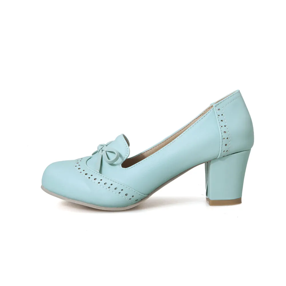 Ladies Sweet Princess Thick Heel Shallow Mouth Shoes Woman Chunky Pumps