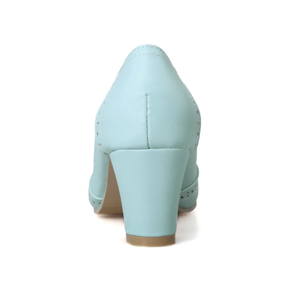 Ladies Sweet Princess Thick Heel Shallow Mouth Shoes Woman Chunky Pumps