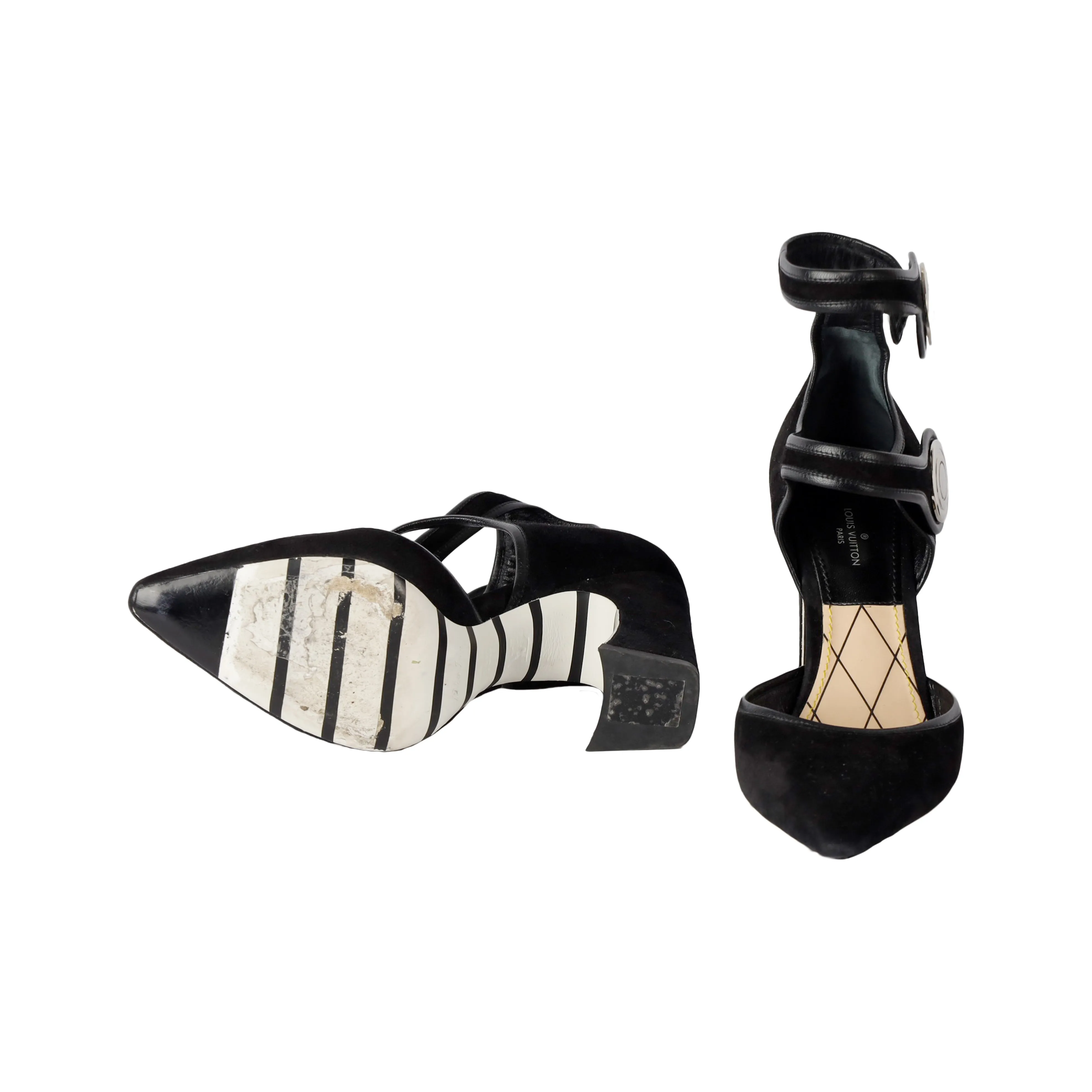Louis Vuitton Royal Pumps Double Straps Block Heels - '10s
