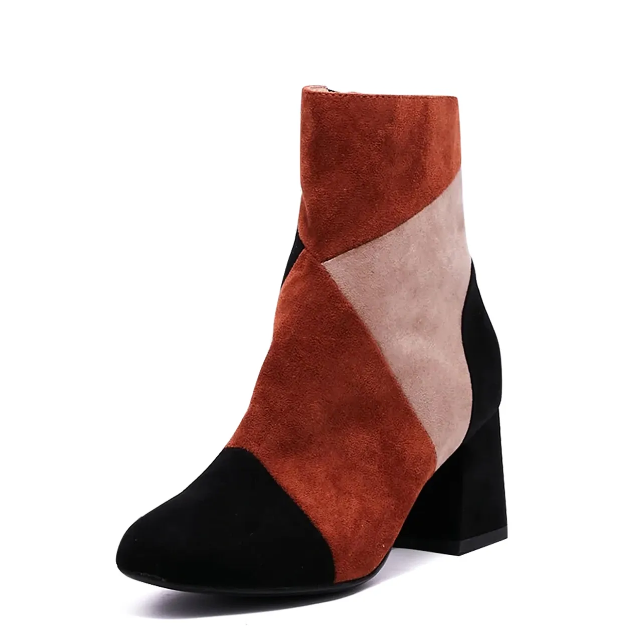 Marino Patchwork Suede Booties