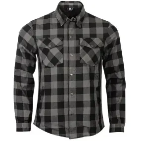 Men's Gray Kevlar® Lined CE Armored Motorcycle Flannel Shirt – Protective
