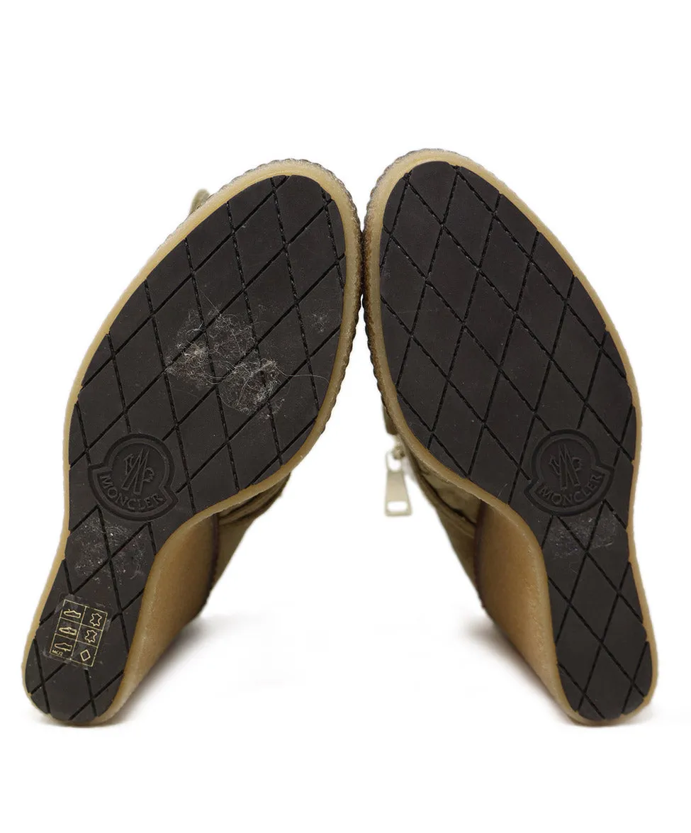 Moncler Beige Suede Shearling Booties sz 7